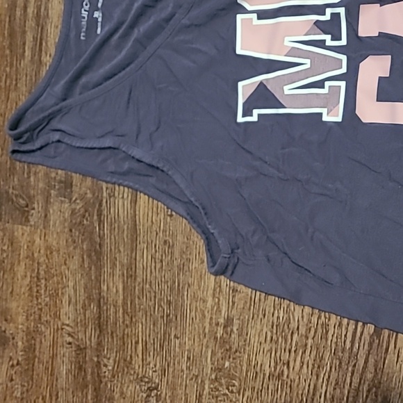 Maurices Dark Gray Tank Top with Pink and Cream Text Size XL Women's Pre-Owned - Picture 3 of 8